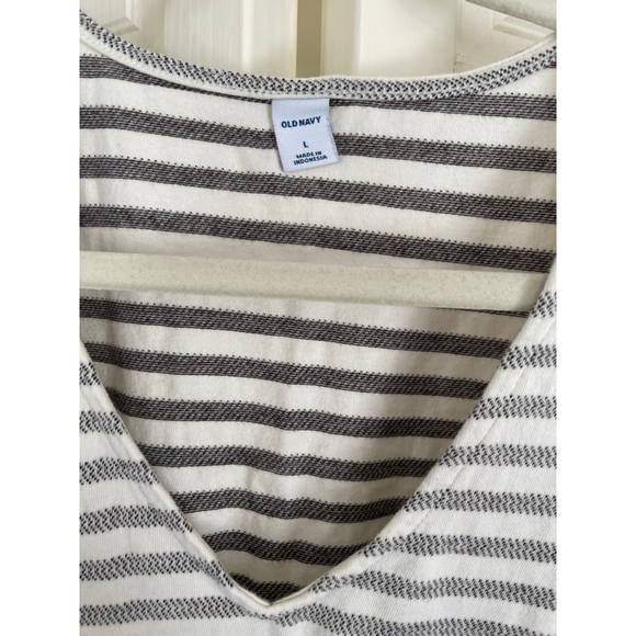 Women's Old Navy Striped Summer Dress Size L White Gray - Picture 5 of 7